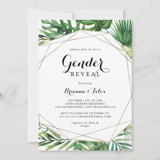 Geometrische Bestemming Tropische Geslacht Onthull Kaart (Voorkant)