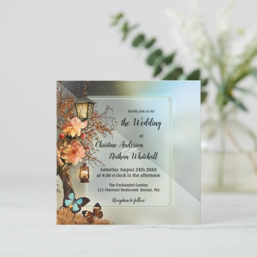 Geometrische betoveringsuitnodiging kaart (Staand voorkant)