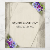 Geometrische bijtende legante pansieweddenschappen wijn etiket (Enkel label)