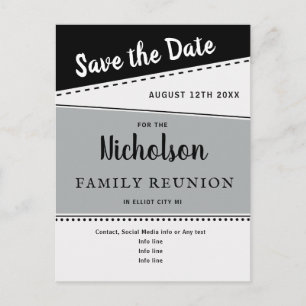 Geometrische Black Grey Family Reunion Save the Da Briefkaart