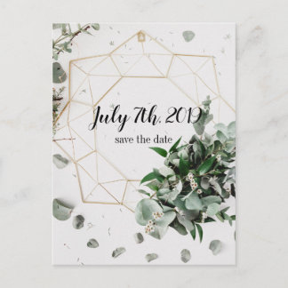 Geometrische Blad Uitnodigingskaartjes voor de Tro Aankondigingskaart