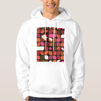 Geometrische bladeren bloemen naadloos patroon hoodie