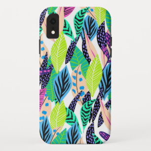 Geometrische bladeren iPhone XR hoesje