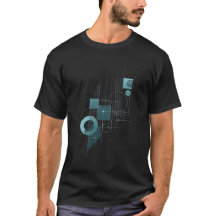 Geometrische Blauwdruk - Abstracte Tech T-Shirt