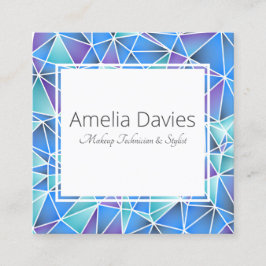 Geometrische blauwdrukken en puren vierkante visitekaartje