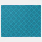 Geometrische blauwe art deco fleece deken (Voorkant (Horizontaal))