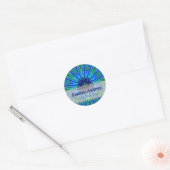 Geometrische blauwe groene blokplaat Sticker (Envelop)