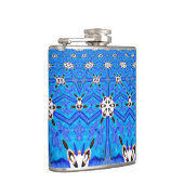 geometrische blauwe matrixkolf heupfles (Rechts)