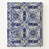  Geometrische Blauwe Tile Monogrammen Notitieboek (Achterkant)