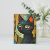Geometrische blik: de kubistische kat briefkaart (Staand voorkant)