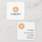 Geometrische bloem 01 - Wit Vierkante Visitekaartje (Voorkant / Achterkant)