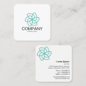 Geometrische bloem 04 - Wit Vierkante Visitekaartje (Voorkant / Achterkant)