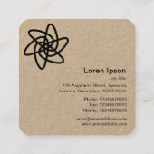 Geometrische bloem 05 - Wit Vierkante Visitekaartje (Achterkant)