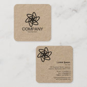 Geometrische bloem 05 - Wit Vierkante Visitekaartje (Voorkant / Achterkant)