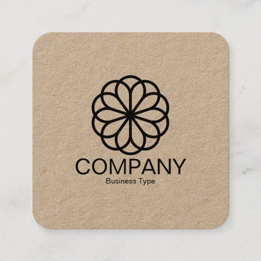 Geometrische bloem 06 - Kraft Vierkante Visitekaartje (Voorkant)