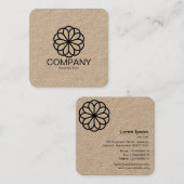 Geometrische bloem 06 - Kraft Vierkante Visitekaartje (Voorkant / Achterkant)