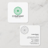 Geometrische bloem 06 - Wit Vierkante Visitekaartje (Voorkant / Achterkant)