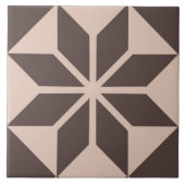 Geometrische bloem in de kleuren crème en chocolad tegeltje (Voorkant)