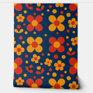 Geometrische bloemen Behang