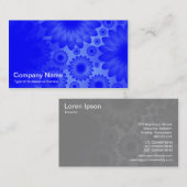 Geometrische bloemen - Blauw met grijs Visitekaartje (Voorkant / Achterkant)