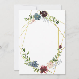 Geometrische & Bloemen bruiloft  Kaart