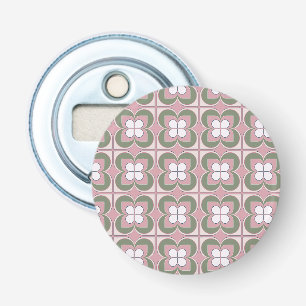 Geometrische bloemen button flesopener