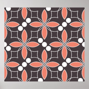 Geometrische bloemen, kunstpatroon. poster