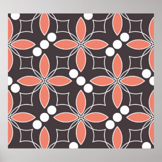 Geometrische bloemen, kunstpatroon. poster