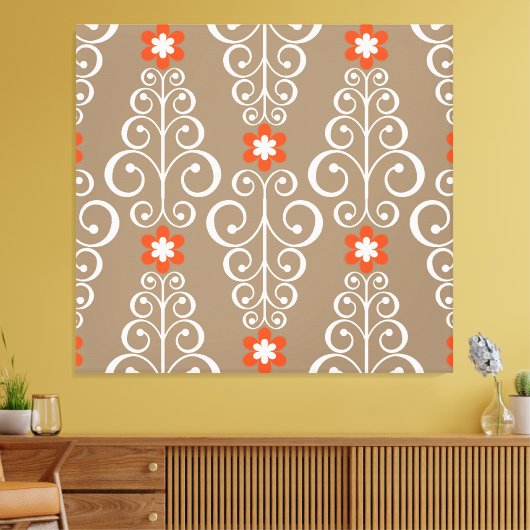 Geometrische bloemen:  naadloos ontwerp canvas afdruk (Insitu (Woonkamer))