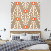 Geometrische bloemen:  naadloos ontwerp canvas afdruk (Insitu (Slaapkamer))
