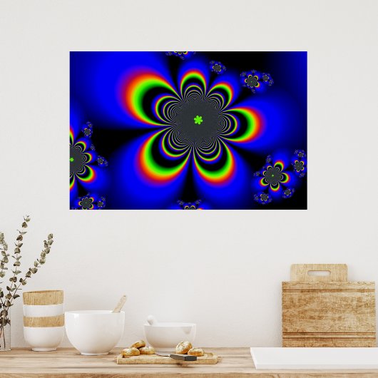 Geometrische bloemen poster (Keuken)