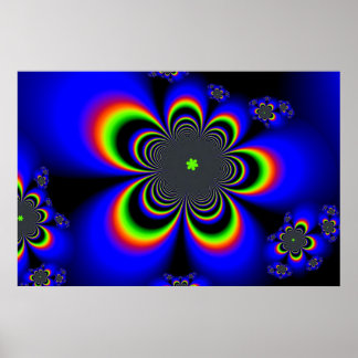 Geometrische bloemen poster