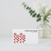 Geometrische bloemen - Ruby op wit Visitekaartje (Staand voorkant)