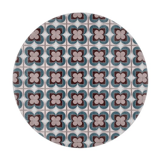 Geometrische bloemen snijplank (Voorkant)