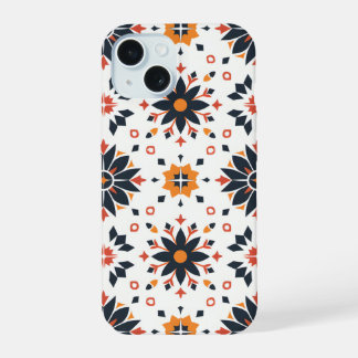 geometrische bloemenharmonie iPhone 15 hoesje