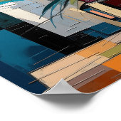 Geometrische bloemenkunstscène poster (Hoek)