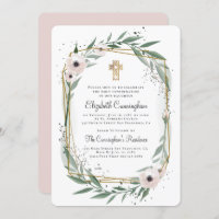 Geometrische Bloemkruis bevestiging uitnodiging