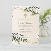 Geometrische Bloemkruis bevestiging uitnodiging (Staand voorkant)