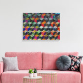 geometrische blokjes canvas afdruk (Insitu (Woonkamer))