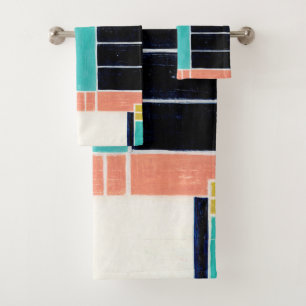 Geometrische blokken bad handdoek