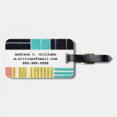 Geometrische blokken bagagelabel (Achterkant horizontaal)