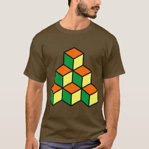 Geometrische Blokken - Groen Oranje en Geel T-shirt