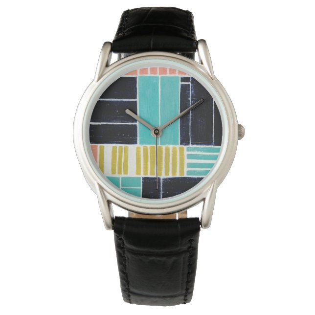 Geometrische blokken horloge (Voorkant)