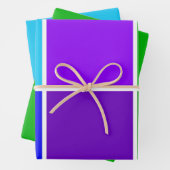 Geometrische blokken met pacockkleur inpakpapier vel (In situ)