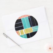 Geometrische blokken ronde sticker (Envelop)