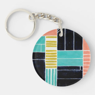Geometrische blokken sleutelhanger