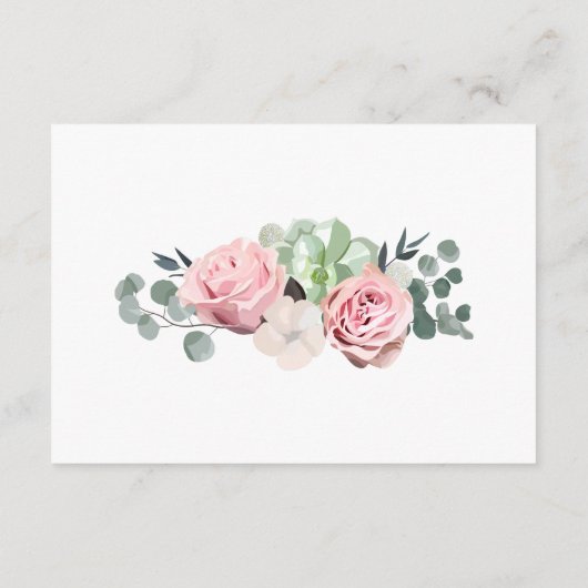 Geometrische blush Floral Reception Enclosure Card Informatiekaartje (Achterkant)