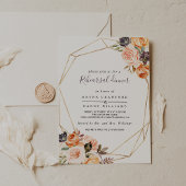 Geometrische Blush Paarse Bloemen repetitie Diner Kaart