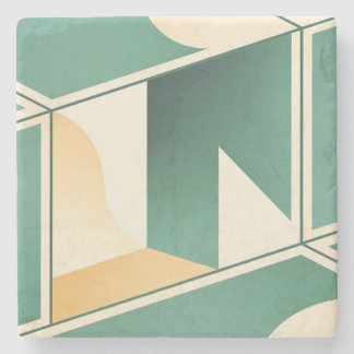 geometrische boho chic salie groene minimalistisch stenen onderzetter