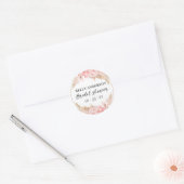 Geometrische Boho Pampas Roze Gouden Bruiloft Ronde Sticker (Envelop)